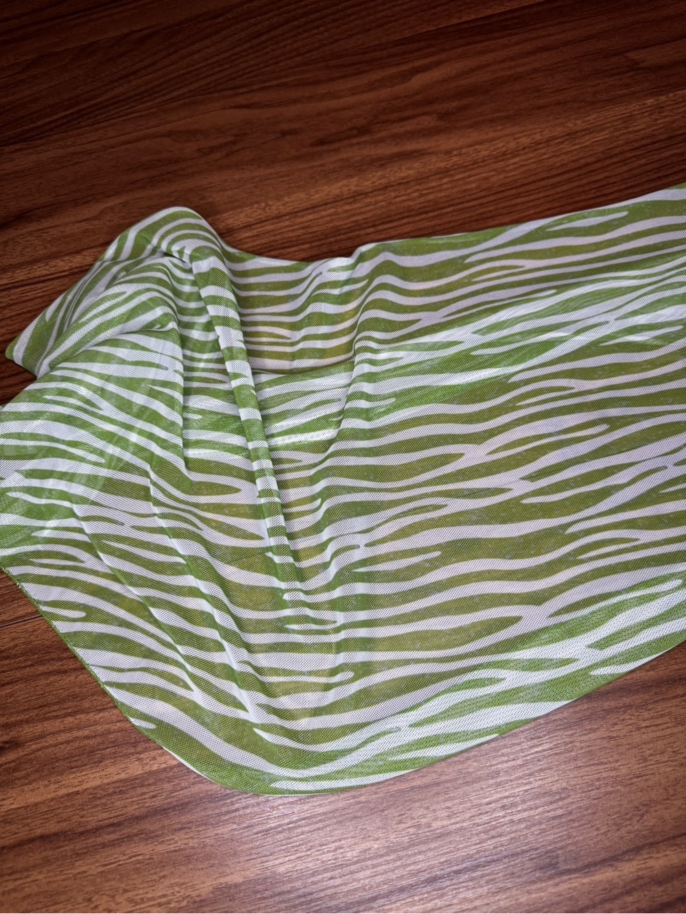 Green Zebra-Stripe Women’s Swim Cover Up